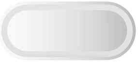 ovális LED-es fürdőszobai tükör 70 x 30 cm