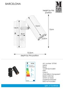 Markslöjd 107345 - Fali dimmelhető spotlámpa BARCELONA 1xGU10/12W/230