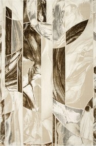 Puha Szőnyeg Csillogó Gyapjú Barna Bézs Krém Virágok Modern Elisa 120x170 cm