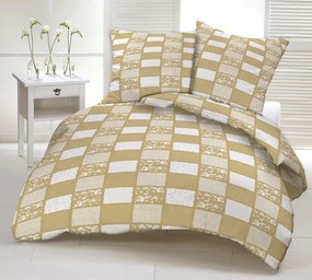 PATCHWORK BEIGE pamut ágynemű DeLuxe Ágynemű mérete: 140x200 cm, A csomag tartalma: Készletcsomagolás