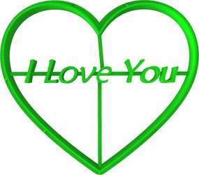 Prémium Mézeskalács lyukasztó keksz Valentin Nap Szív I Love You 8cm