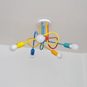 LED gyereklámpa OXFORD 5xE27/15W/230V mennyezeti