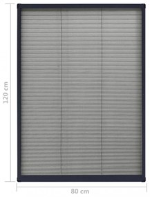 antracitszürke alumínium pliszé ablakszúnyogháló 80 x 120 cm