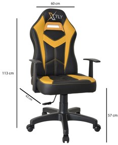 Irodai gamer szék Vamivo 3 (sárga + fekete) . 1093823
