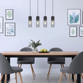 Globo 21000-4HB - ANNIKA 4xE27/25W/230V fekete függeszték