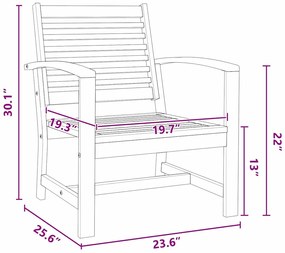 Kerti székek 2 pcs Természetes 60 x 65 x 76.5 cm Tömör tíkfa