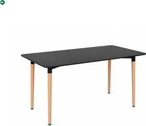 Silla 120 cm szögletes étkezőasztal fekete