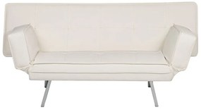 Fehér műbőr kanapéágy 180 cm BRISTOL Beliani