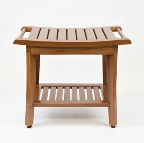 DIVERO Szék tartóval tömör teak 47,2 x 33,5 x 56 cm