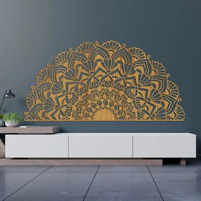 Modern, félig fából készült mandala falra | MENSIS