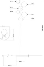 Globo 56135-6S - LED Állólámpa RIHA 6xG9/3W/230V sárgaréz