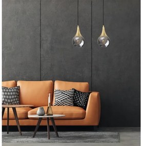 Csillár zsinóron LACRIMA SMOKY 2xE27/60W/230V