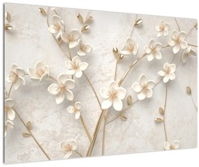 Kép - Arany virág - absztrakt (90x60 cm)
