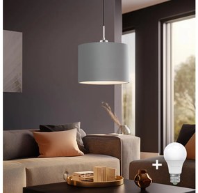 Eglo - LED TUNJA függeszték 1xE27/60W/230V szürke