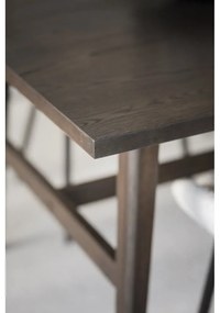 Sötétbarna étkezőasztal tölgyfa dekorral 100x220 cm Plainfield – Rowico