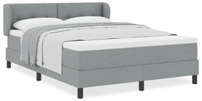 Boxspring Ágy Mattal Világosszürke 160x200 cm Szövet