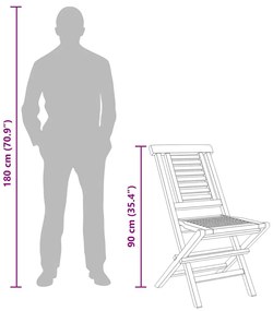 2 db tömör tíkfa összecsukható kerti szék 47 x 63 x 90 cm