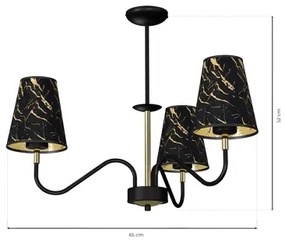 Csillár rúdon HERMES 3xE27/60W/230V