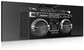 Kép disco rádió a 90-évekből fekete fehérben