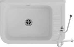 Mosogató fehér Gazdasági Mosogató Kazán Műszaki Kamra Polo Szifon