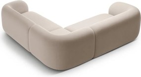 Bézs bársony sarokkanapé Kate – Micadoni