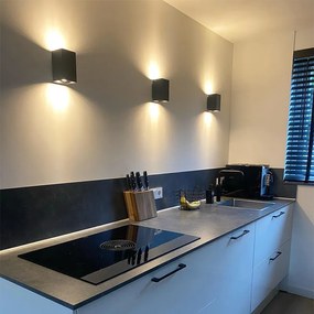 Modern fekete négyzet alakú fali lámpa 2-lámpás - Sandy