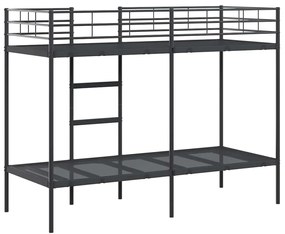 fekete acél emeletes ágy matrac nélkül 75 x 190 cm