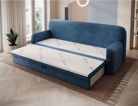 Kék kordbársony kinyitható-tárolóhelyes kanapé 236 cm Elioss – ELTAP