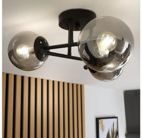 Brilagi - MALIVA felületre szerelhető csillár 3xE14/15W/230V fekete/füstszínű