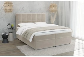 Bézs ágyneműtartós boxspring ágy 200x200 cm Flip – Ropez