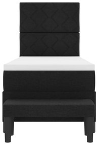 Box Spring Ágy Matraccal és Pad Black 80x200 cm Szövet