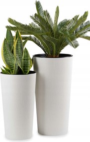 Virágtartó szett Eco fehér 2 db-os Virágtartó Magas Slim Elegáns Nappali Napellenző