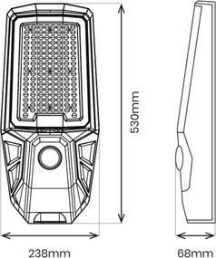 LED dimmelhető utcai lámpa érzékelővel és napelemmel KOBRA 400W/24000 mAh IP65 antracit + távirányító
