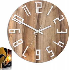 Fa óra Slim Fehér Dió 3D Csendes 33cm