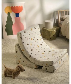 Fehér buklé-zsenília gyerek fotel Terrazzo Moon – Wigiwama