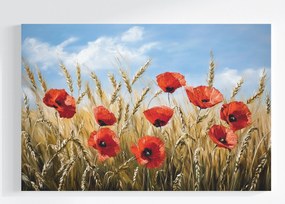 Canvas Vászonkép Pipacsok Mező Égbolt 120x80