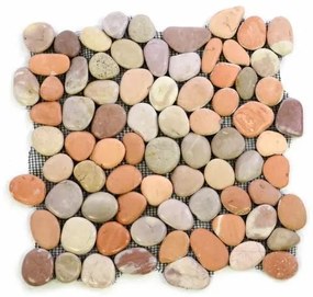 Mozaik burkolat DIVERO® 1db - folyami kavics, terrakotta