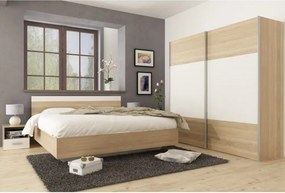 Hálószoba garnitúra (ágy 180x200 cm), tölgy sonoma/fehér, GABRIELA NEW