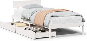 vidaXL fehér tömör fenyőfa ágykeret matrac nélkül 90 x 190 cm