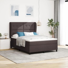 vidaXL Boxspring Ágy Mattal - Sötétbarna, 160x200 cm Szövet