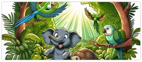Kép - Vidám állatkák (120x50 cm)
