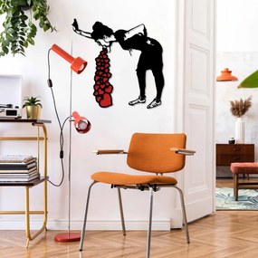 Banksy fém fali dekoráció, 63×61 cm