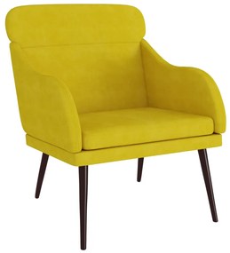 sárga bársonyfotel 63 x 76 x 80 cm