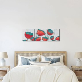Kép - Pipacsok - kerozin (órával) (90x30 cm)