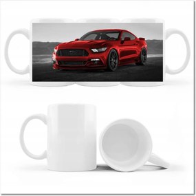 Nyomott mintás bögre piros Ford Mustang Usa