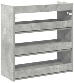 betonszürke szerelt fa cipőtartó 60x25x62 cm