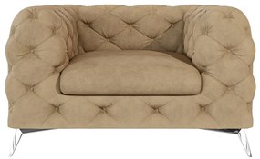 Világosbarna bársony fotel Chelsea – Ropez