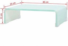 zöld üveg TV állvány/monitor magasító 40 x 25 x 11 cm