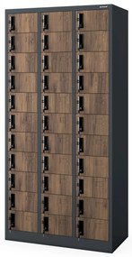 Rekeszes szekrény OLIVER, 900 x 1850 x 450 mm, Eco Design: antracit/dió