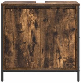 füstölt tölgy mosdószekrény fiókokkal 60x34,5x60 cm